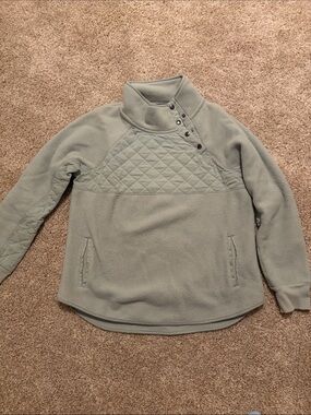 Abercrombie Quilted Panel Fleece Pullover - Sage Green